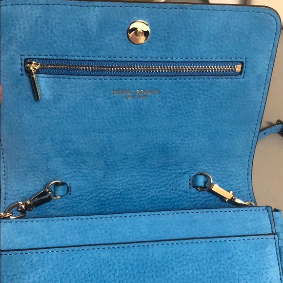 Authentic BRAND NEW Henri Bendel Blue Fringe Crossbody - Picture 5 of 15